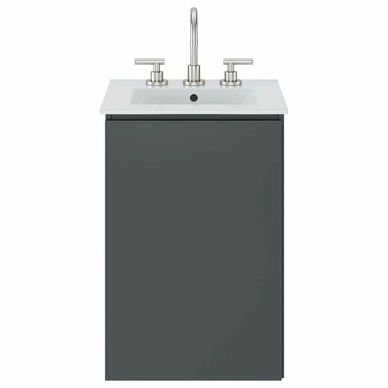 Flash Sale โค๏ธ LexMod Bryn 18" Wall-Mount Bathroom Vanity, Gray White ๐ - Image 6