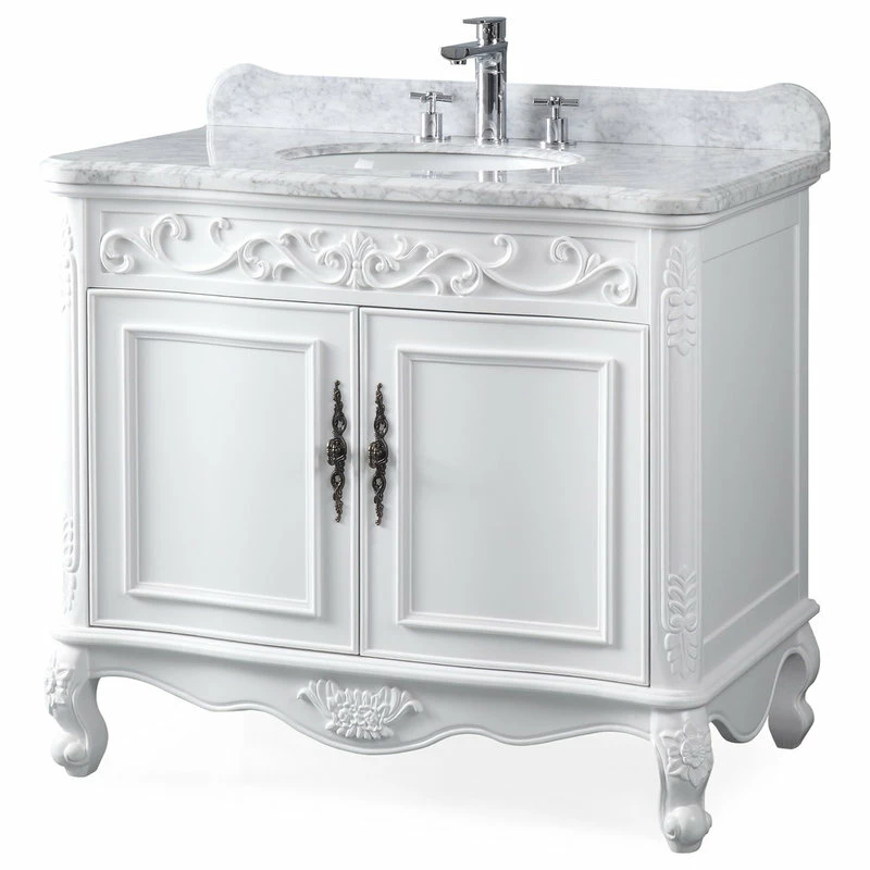 Best Pirce 💯 Chans Furniture 39" Carbone Antique Style White Bath Vanity 🔔