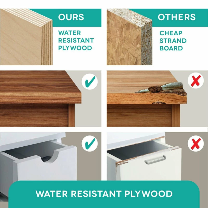 Discount ๐ Fine Fixtures Oakville Wall Mount Bathroom Vanity, Black Coal Oak, 24", Satin Brass Hardware ๐ - Image 8