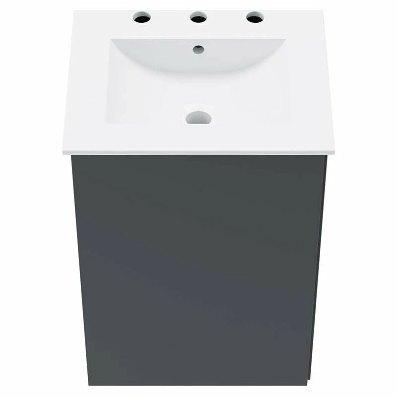 Flash Sale โค๏ธ LexMod Bryn 18" Wall-Mount Bathroom Vanity, Gray White ๐ - Image 5