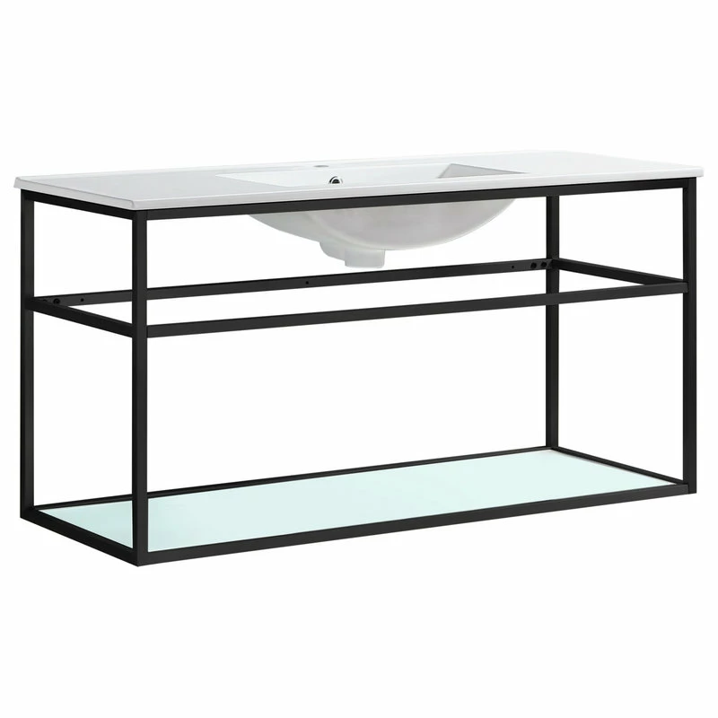Deals 🥰 Swiss Madison Pierre 48" Single, Metal Frame, Open Shelf, Bathroom Vanity, Black ❤️ - Image 2