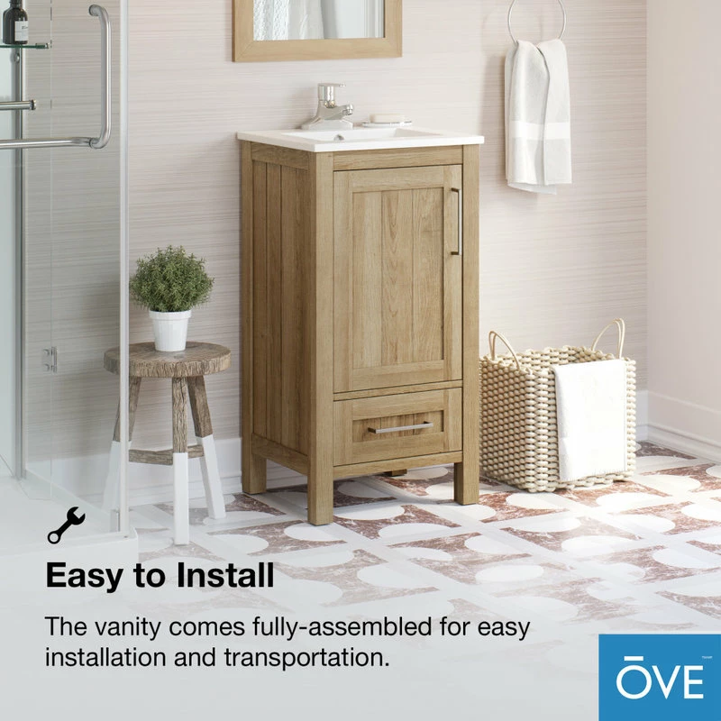 Outlet ๐ฅ Ove Decors Kansas 18" Single Sink Bathroom Vanity Set With Countertop, Dove Grey ๐ - Image 5