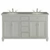 Outlet 🔥 Elegant Furniture & Lighting 60" Double Bathroom Vanity Set, Light Gray 🧨