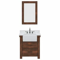 Budget 😉 Water Creation Paisley 30" Vanity, Rustic Sienna, Vanity With Faucet & Mirror ✨