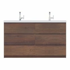 Discount 🤩 Alya Bath Paterno 60" Double Bathroom Vanity, Rosewood 🛒