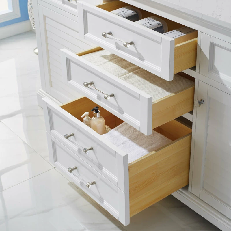 Budget ⌛ Vinnova Lorna White Bathroom Vanity Set, 72 Inch, Without Mirror ⭐ - Image 7