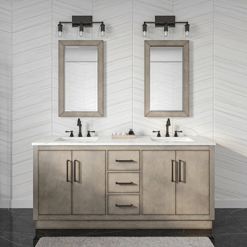 Cheapest 🧨 Water Creation Hugo Bathroom Vanity, Grey Oak, 72", Vanity Only 🧨 - Image 2