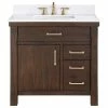 Top 10 🛒 Vinnova Viella 36" Single Bathroom Vanity In Deep Walnut With White Composite Stone Top 🤩