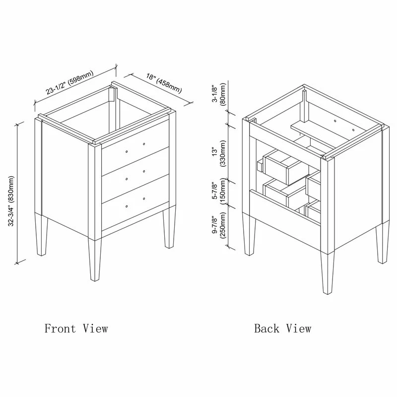 Promo ❤️ Dowell K&B Supplies Grace 24" Single Bathroom Vanity Set, White With Black Trim 🌟 - Image 4