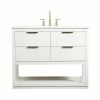 Outlet 🤩 Elegant Furniture & Lighting Louie 42" Single Bathroom Vanity, White 🧨