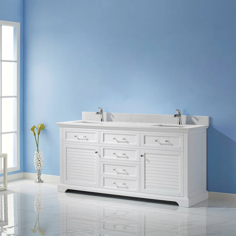 Budget ⌛ Vinnova Lorna White Bathroom Vanity Set, 72 Inch, Without Mirror ⭐ - Image 11