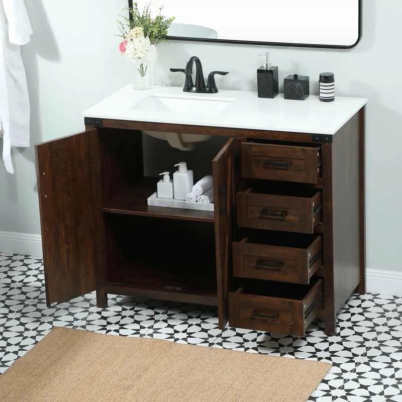 Cheapest ๐ Elegant Furniture & Lighting 19" Farmhouse Expresso-Light Bathroom Vanity ๐ฅ - Image 4