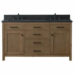 Best Pirce 🤩 Sudio Design Jasper 60" Double Bathroom Vanity, Textured Natural, Blue Limestone 😉