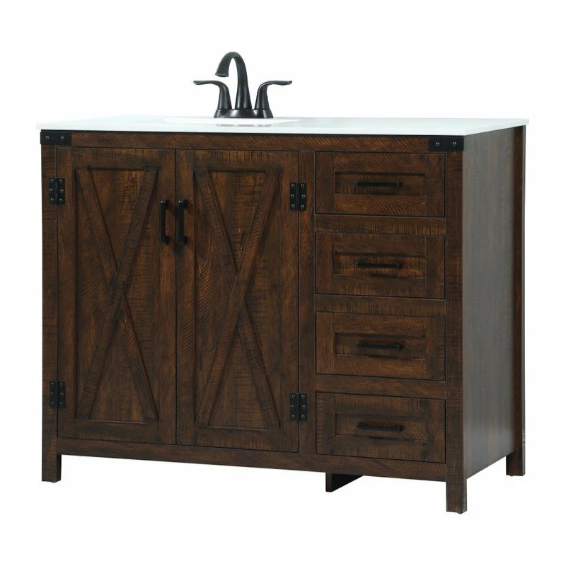 Cheapest ๐ Elegant Furniture & Lighting 19" Farmhouse Expresso-Light Bathroom Vanity ๐ฅ - Image 8