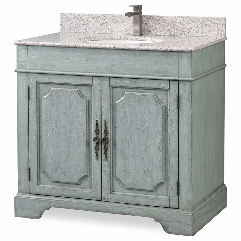 New ๐ Chans Furniture 36" Litchfield Silver Blue Rustic Bath Vanity ๐