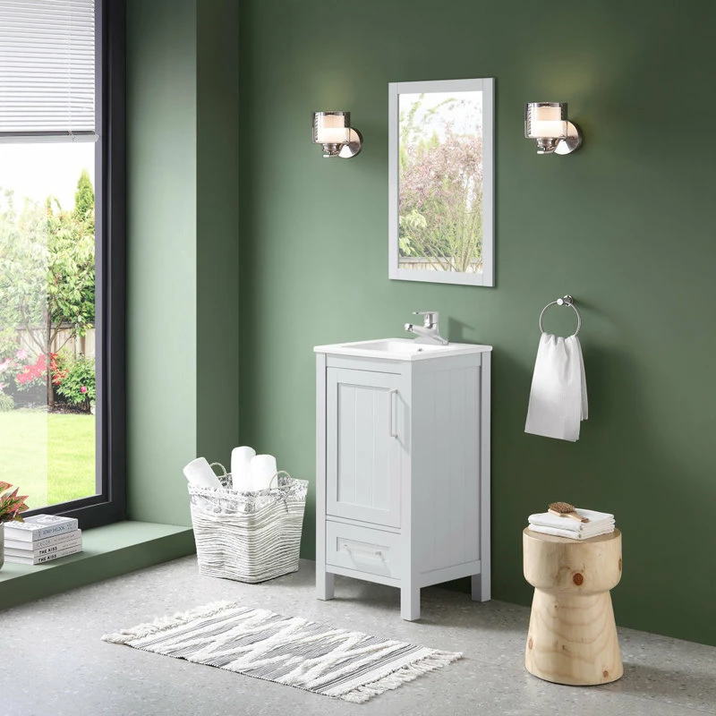 Outlet ๐ฅ Ove Decors Kansas 18" Single Sink Bathroom Vanity Set With Countertop, Dove Grey ๐ - Image 9