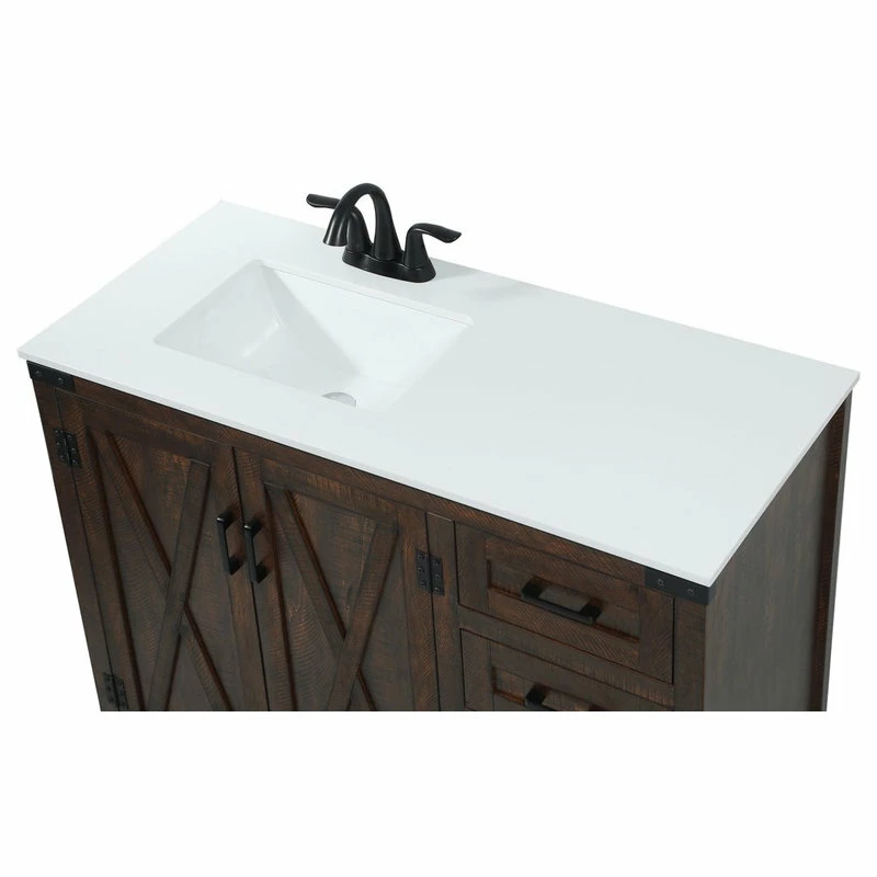Cheapest ๐ Elegant Furniture & Lighting 19" Farmhouse Expresso-Light Bathroom Vanity ๐ฅ - Image 11