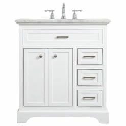 Deals 🎁 Elegant Furniture & Lighting Asher 32" Single Bathroom Vanity, White 😉