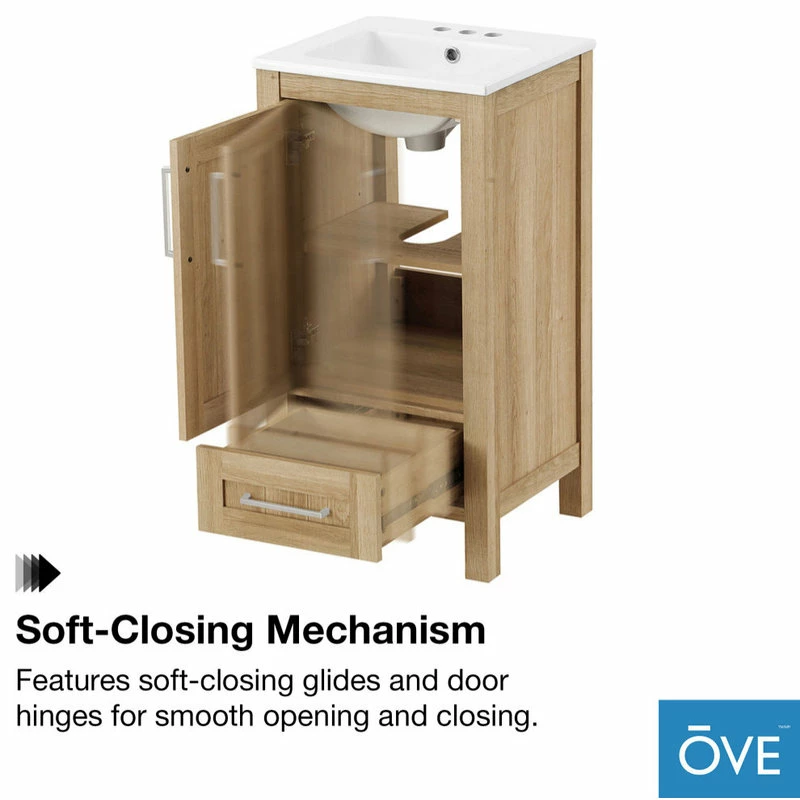 Outlet ๐ฅ Ove Decors Kansas 18" Single Sink Bathroom Vanity Set With Countertop, Dove Grey ๐ - Image 4