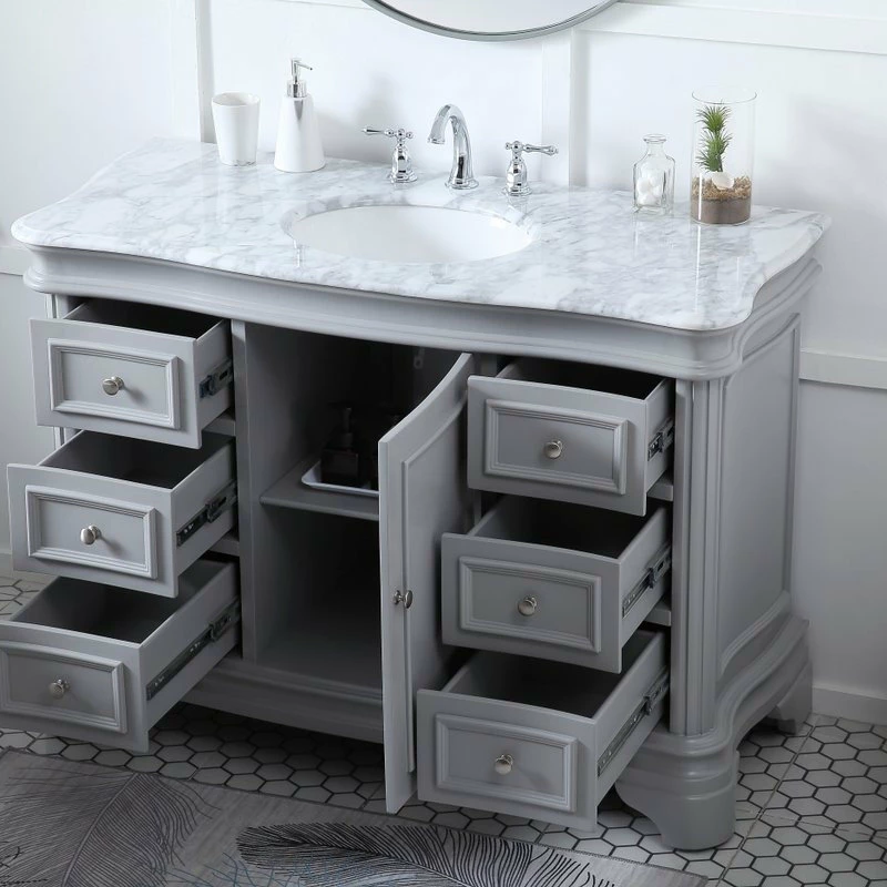 Budget 🧨 Elegant Furniture & Lighting Kaden 48" Single Bathroom Vanity Set, Gray ❤️ - Image 4