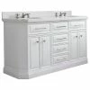 Cheapest ✔️ Water Creation 60" Palace Quartz Carrara Pure White Vanity With Polished Nickel Hardware 👍