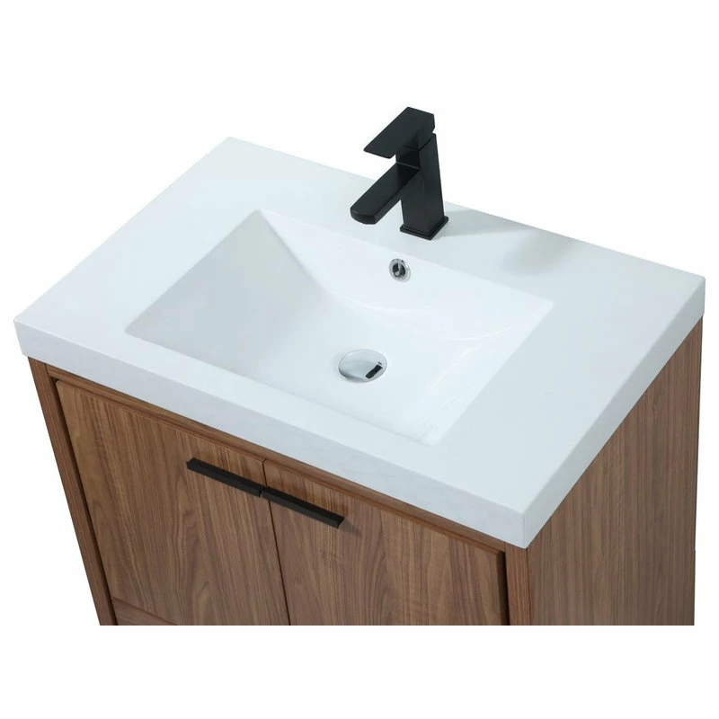 New 👏 Elegant Furniture & Lighting 19" Farmhouse Walnut Brown-Light Bathroom Vanity ⌛ - Image 11