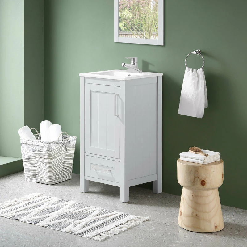 Outlet ๐ฅ Ove Decors Kansas 18" Single Sink Bathroom Vanity Set With Countertop, Dove Grey ๐ - Image 10