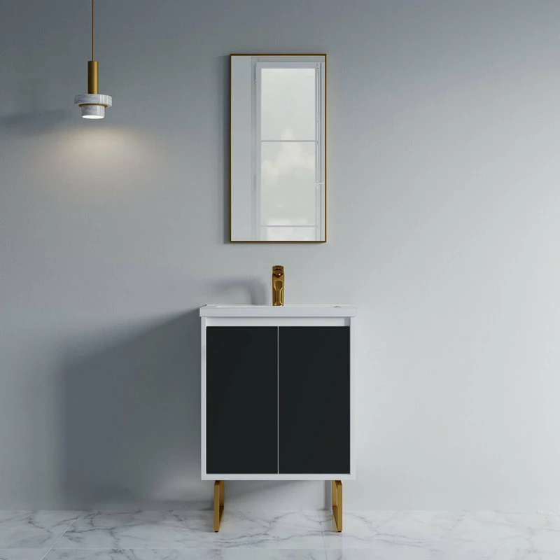 Buy 🥰 Dowell K&B Supplies Dello 24" Single Bathroom Vanity Set With Rectangle Legs, Black 🛒 - Image 2