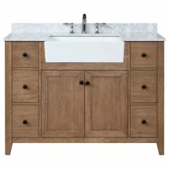 Cheapest 💯 Ari Kitchen & Bath Sally 48" Bathroom Vanity, Ash Brown ❤️