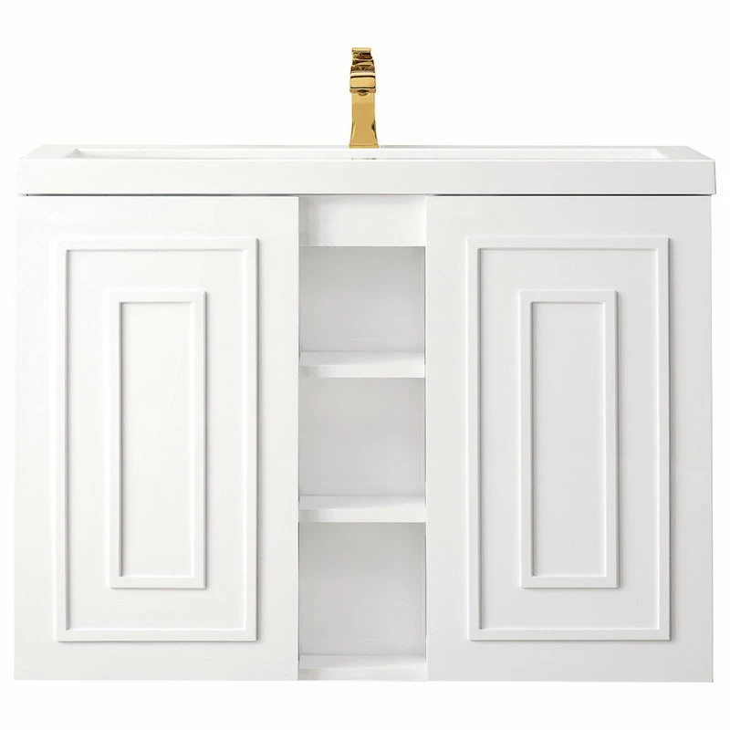 Best Pirce 🎉 James Martin Furniture Alicante' 39.5" Single Vanity, Gloss White, White Gloss Top 🌟
