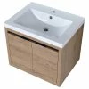 Flash Sale 🔔 Jims Maison Bathroom Vanity With White Resin Top And Basin, Imitative Oak, 24x18 ✨