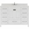 Best Pirce 😍 Modern Fittings Caroline Avenue 48" Single Vanity In White With Quartz Top And Round Sink 🥰