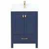 New 🎉 Blossom Kitchen & Bath Supply Geneva Vanity With Ceramic Sink, Navy Blue, 24" 😀