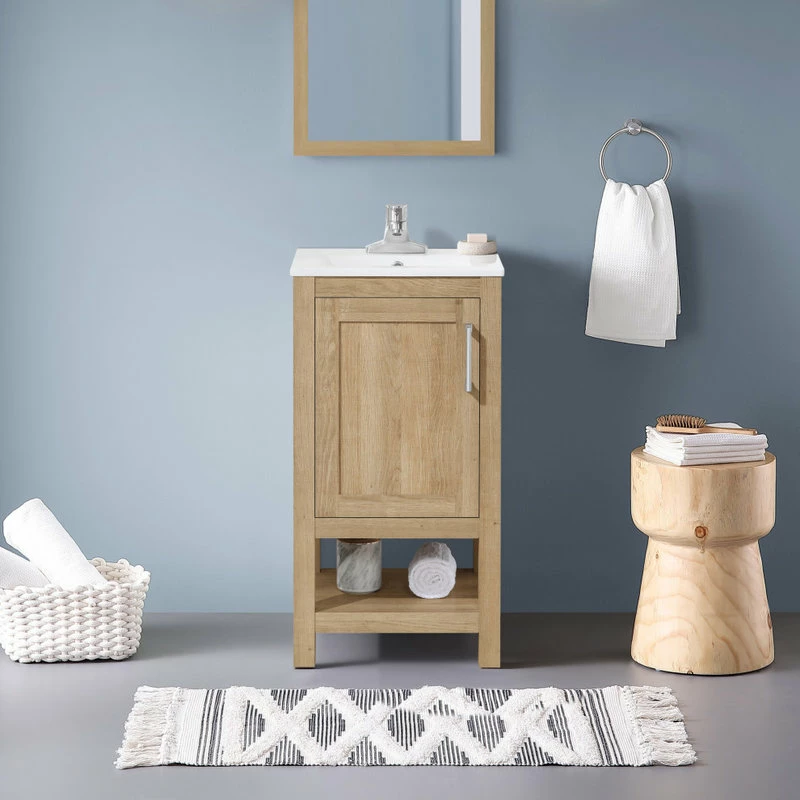 Best Sale ๐ฅ Ove Decors Vegas 18" Single Sink Bathroom Vanity Set With Countertop, White Oak โค๏ธ - Image 3