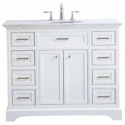 Outlet 🌟 Elegant Furniture & Lighting 42" Single Bathroom Vanity Set, White ⌛