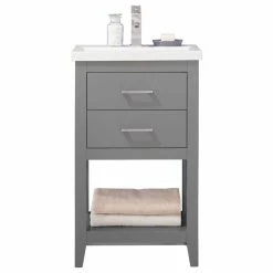 Best reviews of 🔔 Design Element Cara 20" Single Sink Vanity, Gray 😍