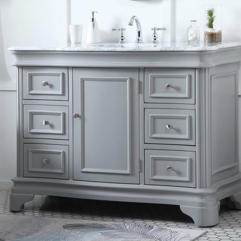 Budget 🧨 Elegant Furniture & Lighting Kaden 48" Single Bathroom Vanity Set, Gray ❤️ - Image 3