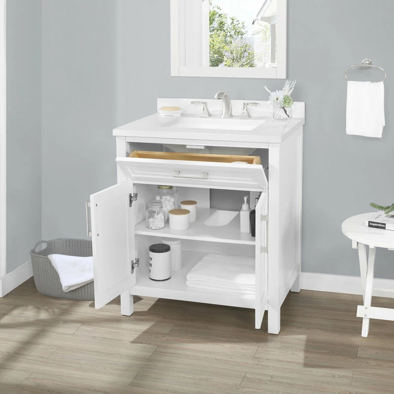 Flash Sale โจ Ove Decors Laney 30" Single Sink Vanity, White With Nickel Hardware ๐ฅ - Image 4