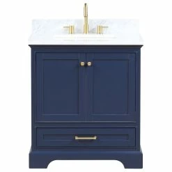 Best reviews of ⌛ Blossom Kitchen & Bath Supply Copenhagen Vanity With Ceramic Sink, Navy Blue, 30" 🧨