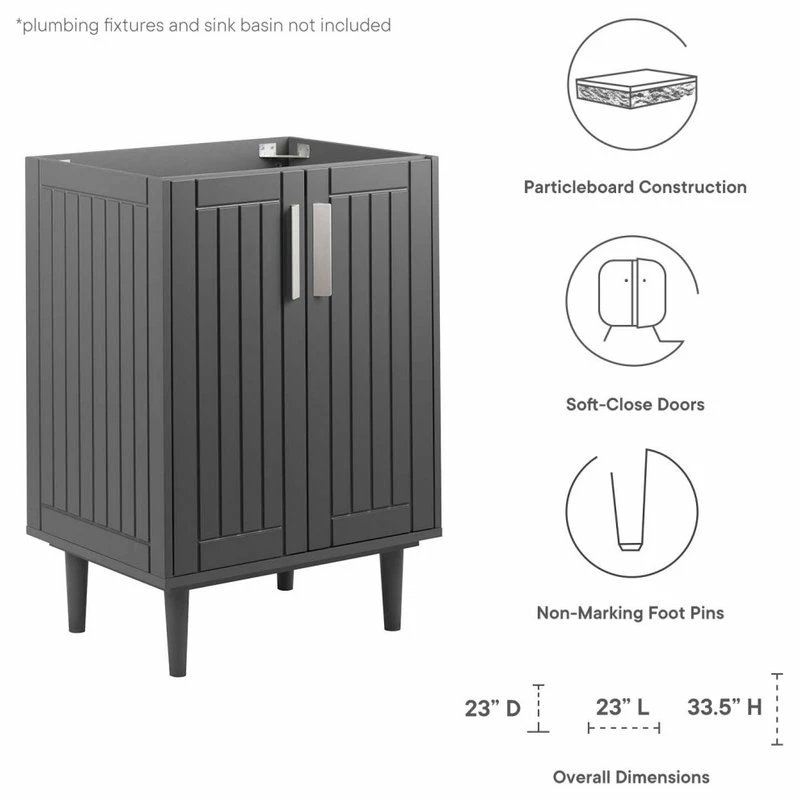 Promo ๐งจ LexMod Augusta 24" Bathroom Vanity Cabinet, Gray ๐ - Image 9