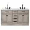 Promo 🧨 Water Creation Chestnut 60" Bath Vanity, Grey Oak, Vanity Only With Oil-Rubbed Bronze Finsih Ha 🧨