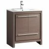Coupon 🥰 Fresca Allier 30" Bathroom Cabinet, Base: Gray Oak, With Integrated Sink ⭐