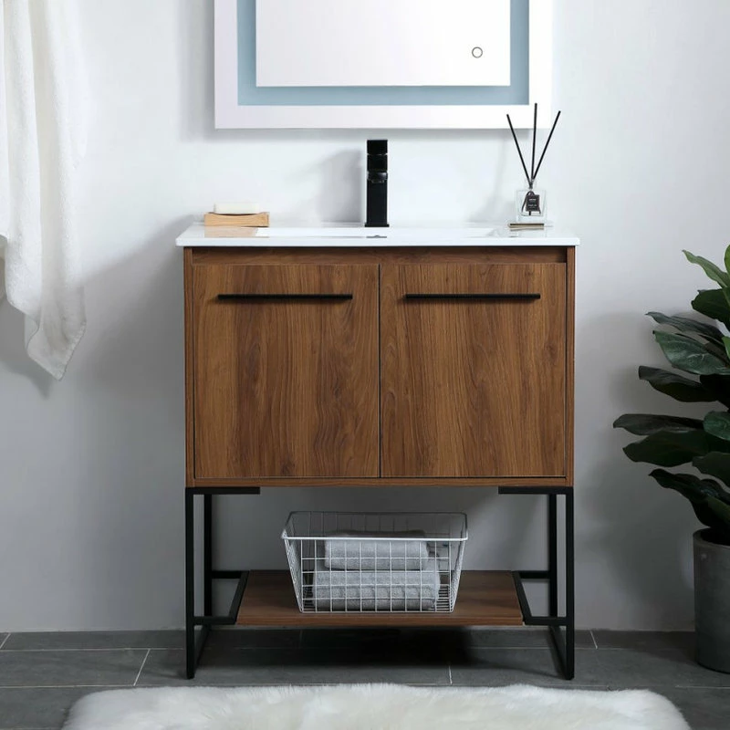 Hot Sale ๐ Elegant Furniture & Lighting Elegant VF42030WB 30"Single Bathroom Vanity, Walnut Brown ๐ - Image 2