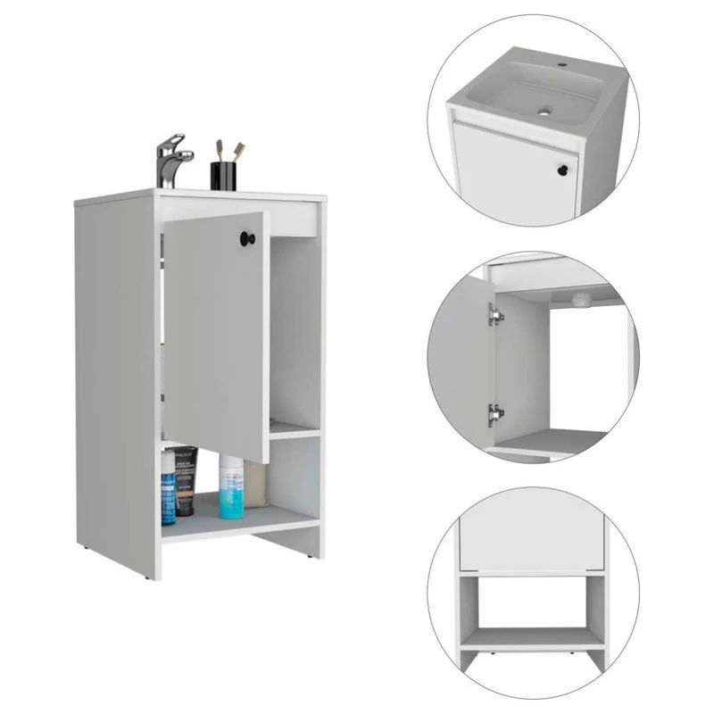 Cheapest ๐ FM FURNITURE Chariot Free Standing Vanity Cabinet, White ๐ฏ - Image 4