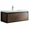 Buy 🛒 MEBO BUILDING MATERIALS, LLC Laker 48 Wall Mounted Black Frame Vanity, Rosewood 😍