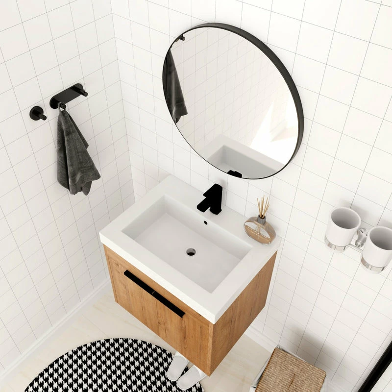Top 10 ๐ BNK Wall Mounted Bathroom Vanity, Resin Basin, KD Packing, Imitative Oak, 24" โจ - Image 3