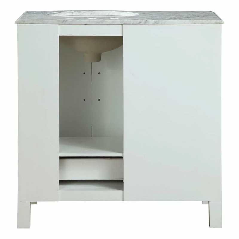 Flash Sale ๐คฉ Silkroad Exclusive 36 Inch White Bathroom Vanity With Choice Of Offset Sink, Sink On The Right ๐ - Image 5