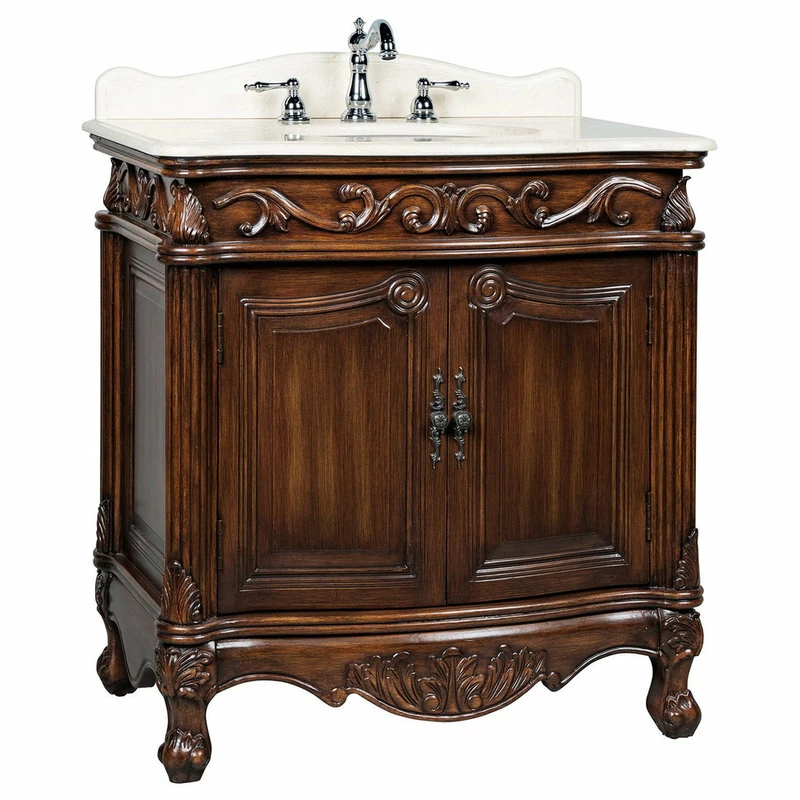 Hot Sale ๐ Chans Furniture 32" Fiesta Colonial Small Bathroom Sink Vanity ๐