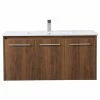 Outlet 😉 Elegant Furniture & Lighting Roman Single Bathroom Floating Vanity, Walnut Brown, 40" 🔥