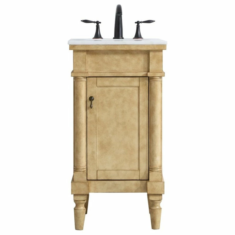 Brand new ❤️ Elegant Furniture & Lighting Elegant Decor Lexington 18" Single Marble Top Bathroom Vanity In Antique Beige ⭐ - Image 4